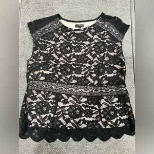 Black Lace and Nude Limited sleeveless top
